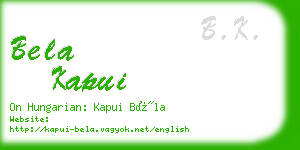 bela kapui business card